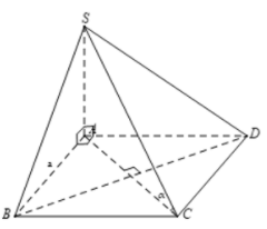 Cho hình chóp S.ABCD, đáy ABCD là hình vuông cạnh bằng a và SA vuông góc (ABCD) (ảnh 1)
