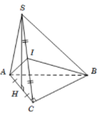 Cho hình chóp S.ABC có đáy ABC là tam giác vuông tại C, mặt bên SAC (ảnh 1)