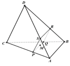 Cho tứ diện ABCD. Gọi M là điểm nằm trong tam giác ABC, alpha là mặt phẳng (ảnh 1)