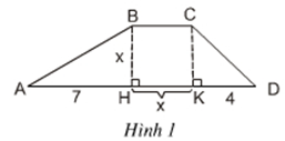 Tính diện tích S của hình thang ABCD theo x bằng hai cách (ảnh 1)