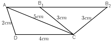 Dựng hình thang ABCD (AB // CD), biết ba cạnh (ảnh 1)