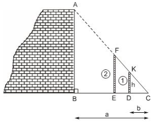 Có thể đo gián tiếp chiều cao của một bức tường khá cao bằng dụng cụ đơn giản được không (ảnh 1)