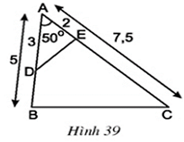 Hai tam giác AED và ABC có đồng dạng với nhau không (ảnh 1)