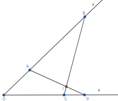 Chứng minh hai tam giác OCB và OAD đồng dạng (ảnh 1)
