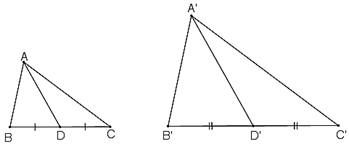 Chứng minh rằng nếu tam giác A'B'C' đồng dạng với tam giác ABC theo tỉ số k (ảnh 1)