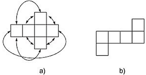 Xem hình 74a, các mũi tên hướng dẫn cách ghép các cạnh với nhau để có được một hình lập phương (ảnh 1)