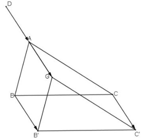 Cho tam giác ABC có G là trọng tâm. Xác định ảnh của tam giác ABC qua phép tịnh tiến theo vectơ (ảnh 1)