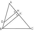 Tính tỉ số các khoảng cách từ các điểm D và B đến cạnh AC (ảnh 1)