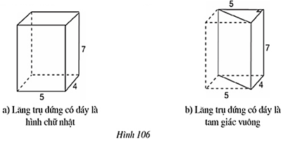 So sánh thể tích của lăng trụ đứng tam giác và thể tích hình hộp chữ nhật (ảnh 1)