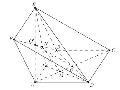 Cho hai hình bình hành ABCD và ABEF không cùng nằm trong một mặt phẳng (ảnh 1)