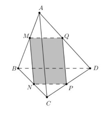 Tìm giao tuyến của (α) với các mặt của tứ diện (ảnh 1)
