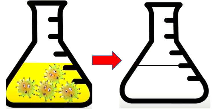 Nguyên nhân gì khiến cho bình nuôi vi khuẩn đang đục (do chứa nhiều vi khuẩn) bỗng dưng trở nên trong (ảnh 1)