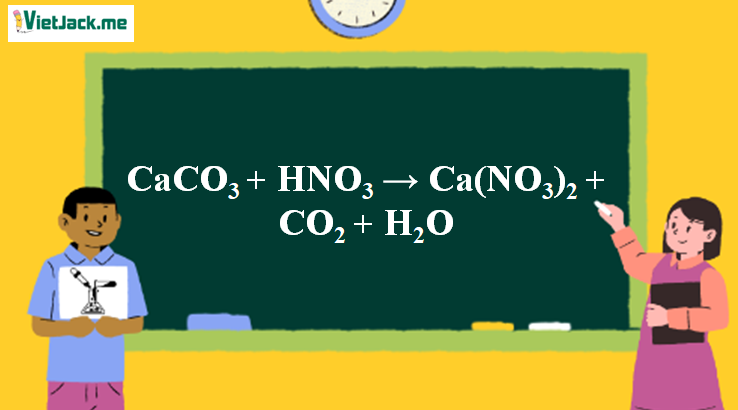 CaCO3 + HNO3 → Ca(NO3)2 + CO2 + H2O | CaCO3 ra CO2 (ảnh 1)