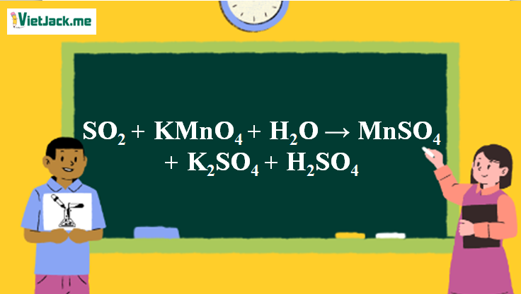 SO2 + KMnO4 + H2O → MnSO4 + K2SO4 + H2SO4 | SO2 ra H2SO4 (ảnh 1)