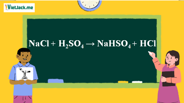 NaCl + H2SO4 → NaHSO4 + HCl | NaCl đi ra NaHSO4 l NaCl đi ra HCl (ảnh 1)