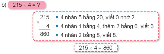 Toán lớp 3 trang 97, 98 Bài 36: Nhân số có ba chữ số với số có một chữ số - Kết nối tri thức (ảnh 1)