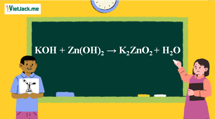 KOH + Zn(OH)2 → K2ZnO2 + H2O l KOH ra K2ZnO2 (ảnh 1)