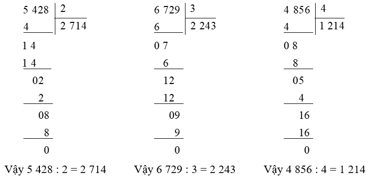 Vở bài tập Toán lớp 3 Tập 2 trang 63, 64, 65 Chia cho số có một chữ số trong phạm vi 100 000 (tiếp theo) - Cánh diều (ảnh 1)