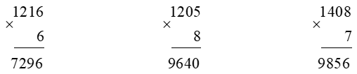 Toán lớp 3 trang 44, 45, 46 Bài 56: Nhân số có bốn chữ số với số có một chữ số - Kết nối tri thức (ảnh 1)