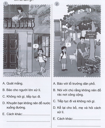 Vở bài tập Tự nhiên và xã hội lớp 3 trang 11, 12, 13 Bài 4: Giữ vệ sinh xung quanh nhà ở - Cánh diều (ảnh 1)