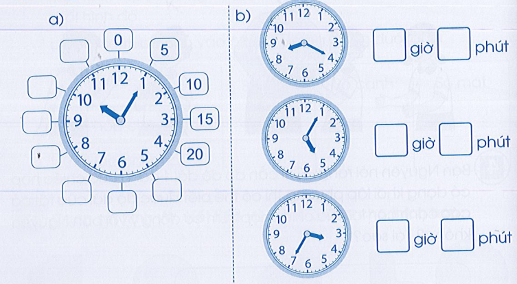 Vở bài tập Toán lớp 3 Tập 2 trang 36, 37, 38 Thực hành xem đồng hồ - Cánh diều (ảnh 1)
