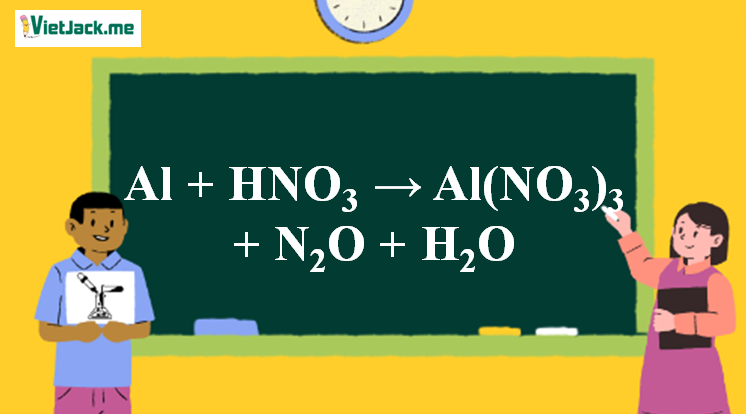 Al + HNO3 → Al(NO3)3 + N2O + H2O l Al ra Al(NO3)3 (ảnh 1)