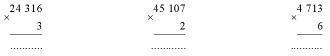 Vở bài tập Toán lớp 3 Tập 2 trang 90, 91, 92 Bài 70: Nhân số có năm chữ số với số có một chữ số - Kết nối tri thức (ảnh 1)