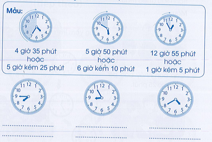 Vở bài tập Toán lớp 3 Tập 2 trang 36, 37, 38 Thực hành xem đồng hồ - Cánh diều (ảnh 1)