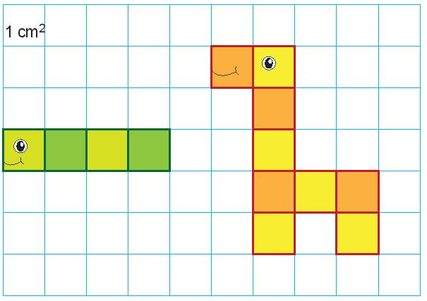 Toán lớp 3 trang 27, 28, 29 Bài 51: Diện tích của một hình. Xăng – ti – mét vuông - Kết nối tri thức (ảnh 1)