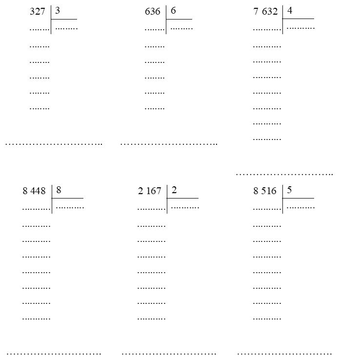 Vở bài tập Toán lớp 3 Tập 2 trang 70, 71, 72 Chia cho số có một chữ số trong phạm vi 100 000 (tiếp theo) - Cánh diều (ảnh 1)