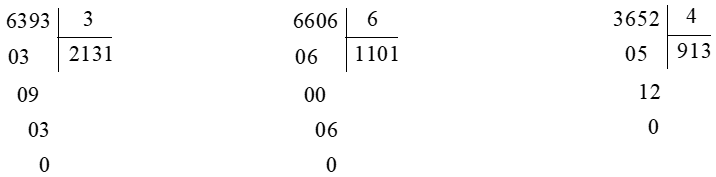 Toán lớp 3 trang 48, 49, 50, 51 Bài 57: Chia số có bốn chữ số với số có một chữ số - Kết nối tri thức (ảnh 1)