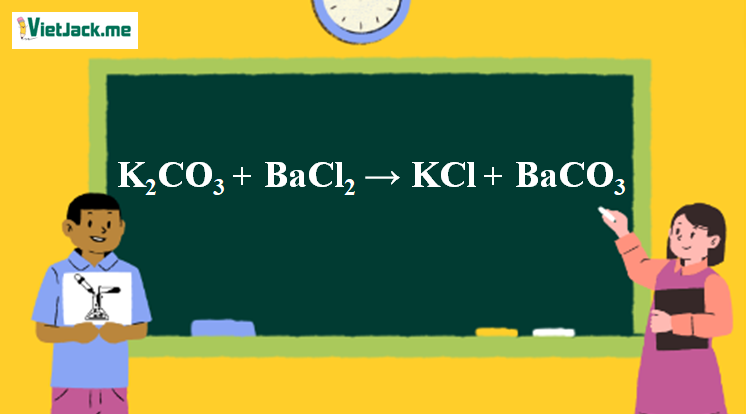 K2CO3 + BaCl2 → KCl + BaCO3 l K2CO3 ra KCl (ảnh 1)