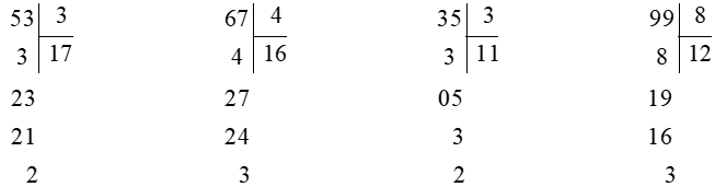Vở bài tập Toán lớp 3 Tập 1 trang 66, 67, 68 Bài 26: Chia số có hai chữ số cho số có một chữ số - Kết nối tri thức (ảnh 1)