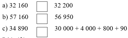 Vở bài tập Toán lớp 3 Tập 2 trang 59, 60, 61 Bài 60: So sánh các số trong phạm vi 100 000 - Kết nối tri thức (ảnh 1)