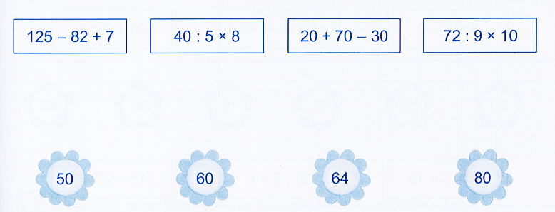 Vở bài tập Toán lớp 3 Tập 2 trang 83 Tính giá trị của biểu thức số - Cánh diều (ảnh 1)