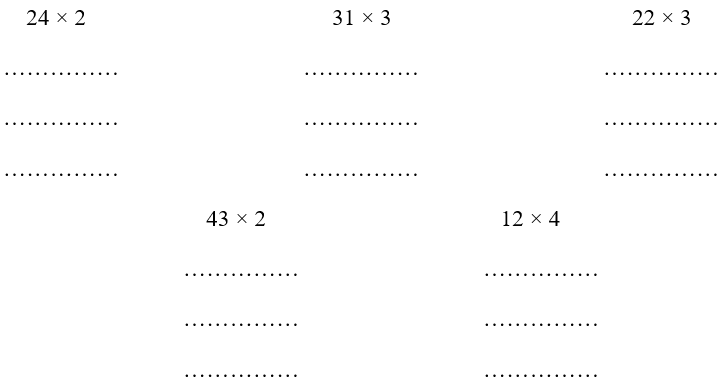 Vở bài tập Toán lớp 3 Tập 2 trang 66 Nhân với số có một chữ số (không nhớ) - Cánh diều (ảnh 1)