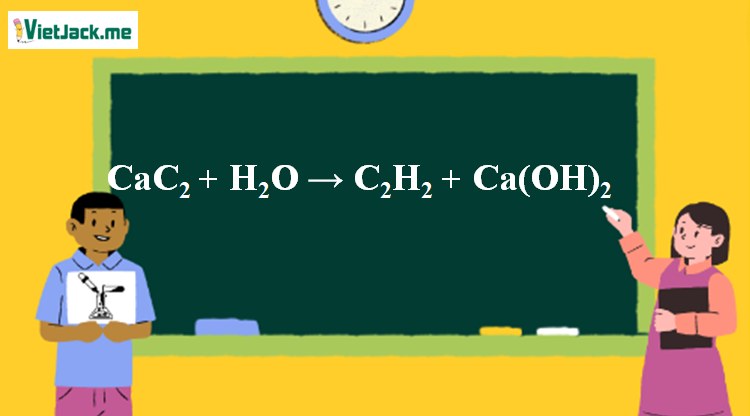 CaC2 ra C2H2 l CaC2 + H2O → C2H2 + Ca(OH)2 | Canxi cacbua ra Axetilen (ảnh 1)