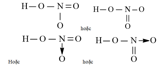 Công thức Lewis của HNO3 (Nitric acid) theo chương trình mới (ảnh 1)
