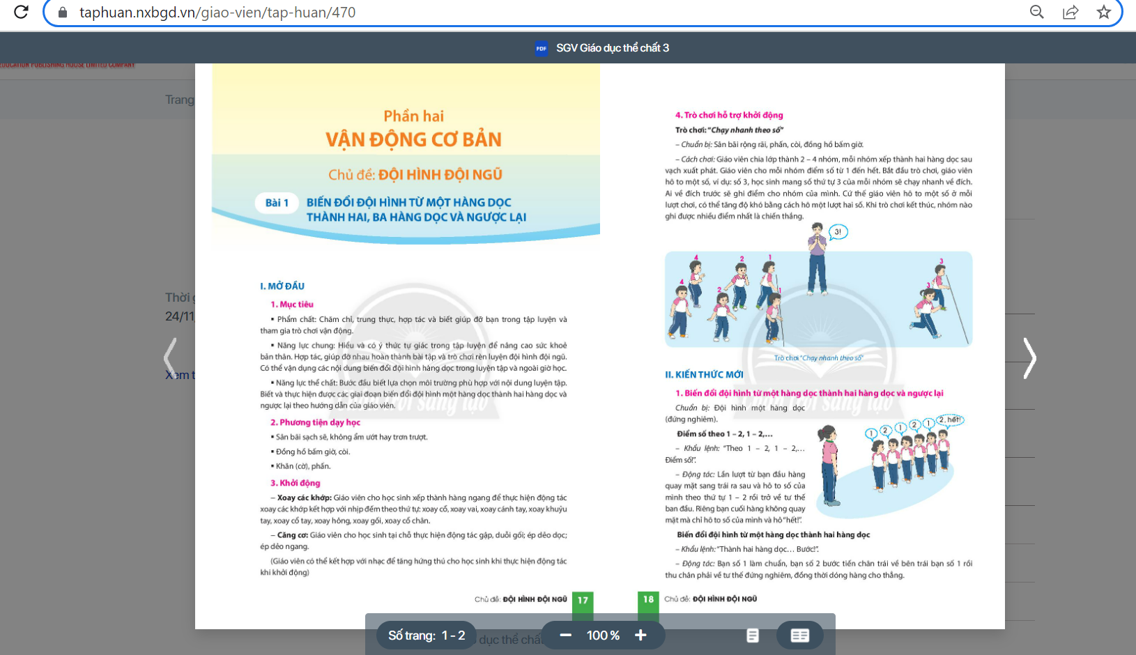 Xem trực tuyến và tải PDF sách Giáo dục thể chất lớp 3 Chân trời sáng tạo (ảnh 1)