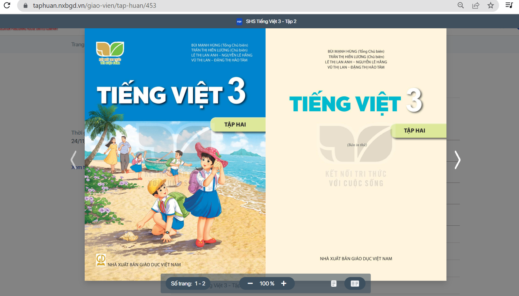 Xem trực tuyến và tải PDF sách Tiếng Việt lớp 3 Kết nối tri thức (ảnh 1)