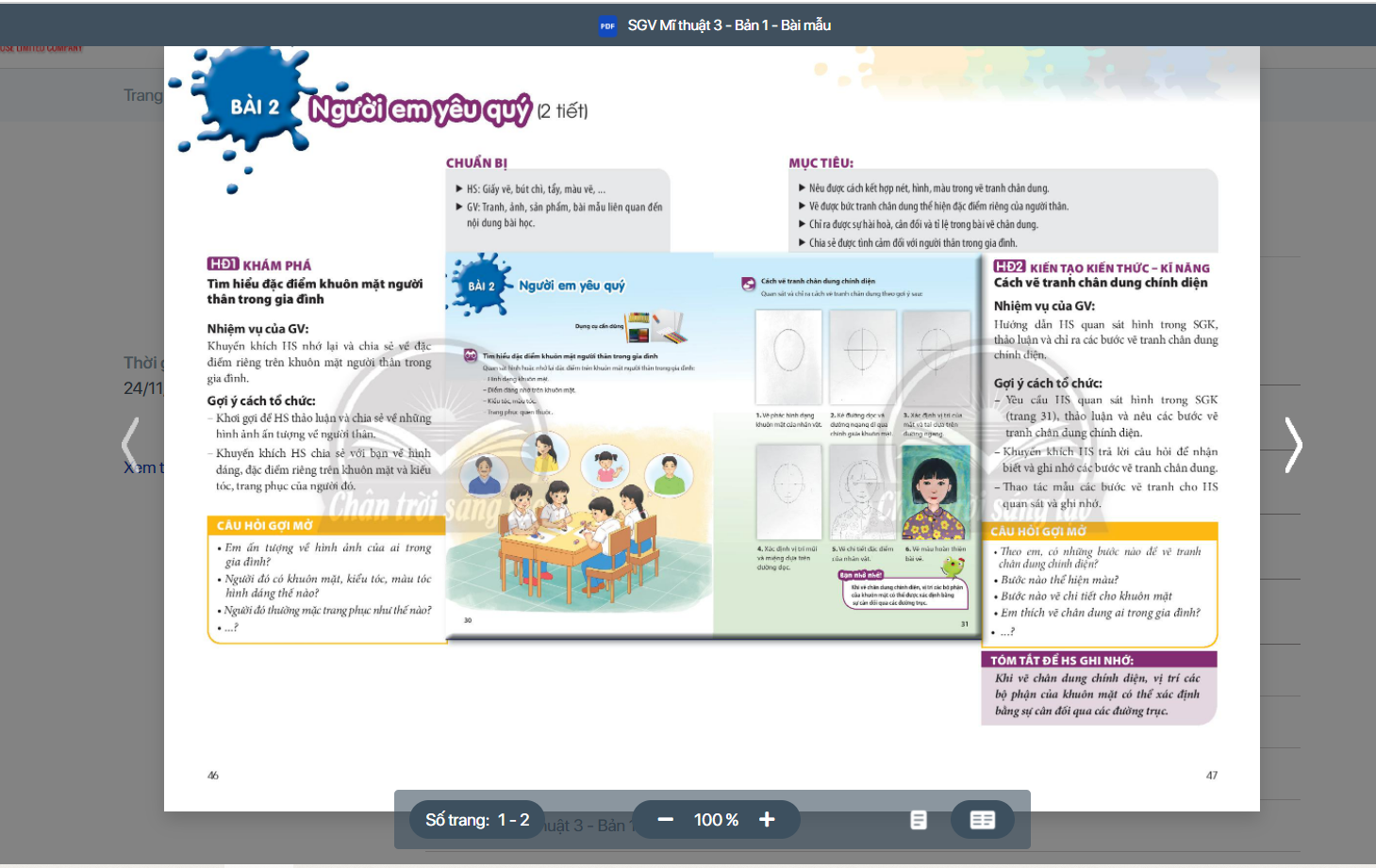 Xem trực tuyến và tải PDF sách Mĩ thuật lớp 3 Chân trời sáng tạo (ảnh 1)