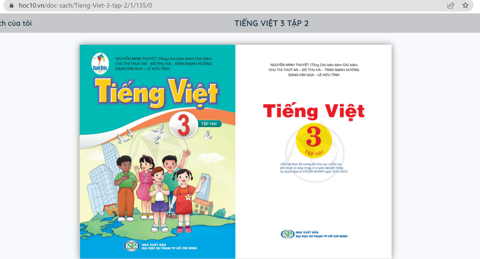 Xem trực tuyến và tải PDF sách Tiếng Việt  lớp 3 Cánh diều (ảnh 1)