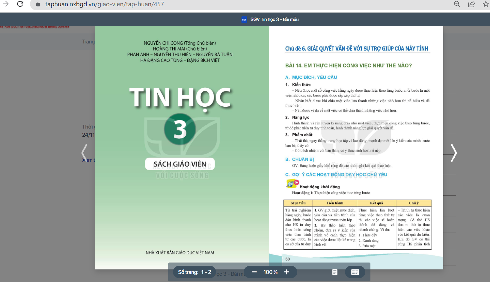 Xem trực tuyến và tải PDF sách Tin học lớp 3 Kết nối tri thức (ảnh 1)