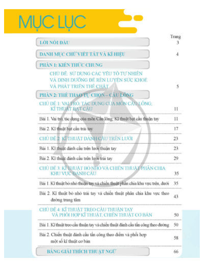 Giáo dục thể chất lớp 11 Cầu lông Cánh diều pdf (ảnh 1)