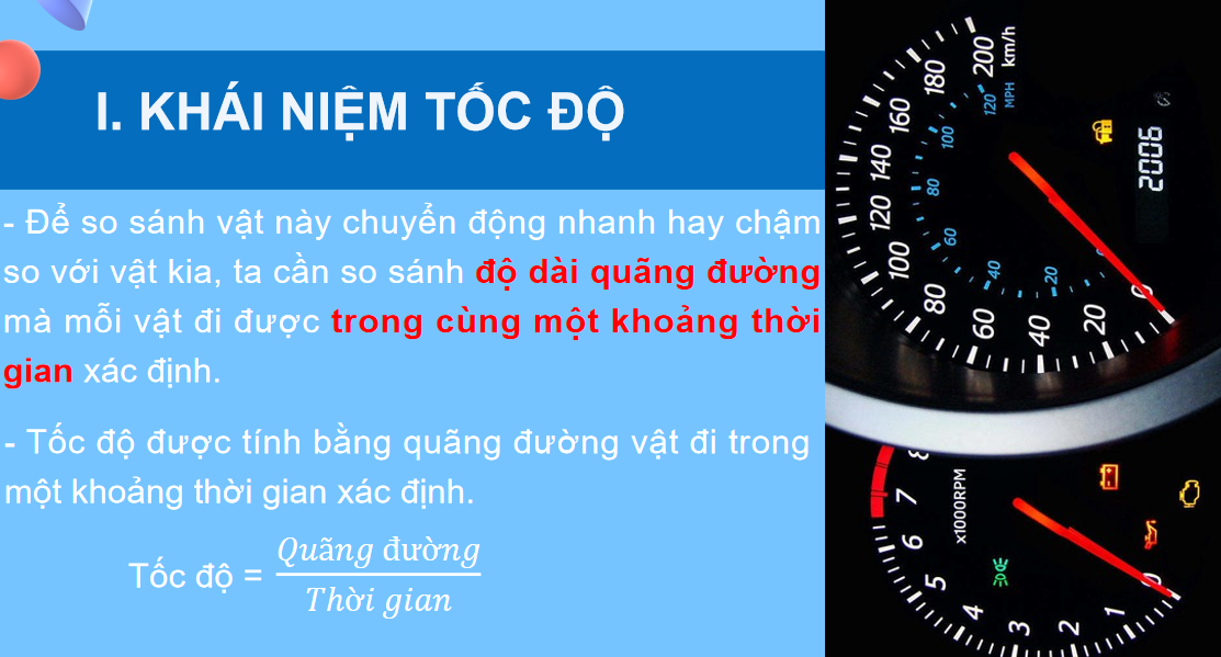 Giáo án điện tử Tốc độ của chuyển động| Bài giảng PPT KHTN 7 Cánh diều (ảnh 1)