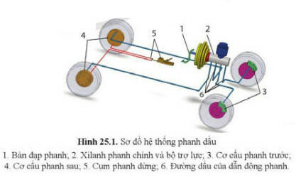 Lý thuyết Công nghệ 11 Bài 25 (Cánh diều): Hệ thống phanh, hệ thống treo và hệ thống lái (ảnh 1)