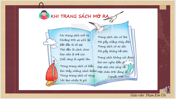 Giáo án điện tử Khi trang sách mở ra| Bài giảng PPT Tiếng Việt lớp 2 Kết nối tri thức (ảnh 1)