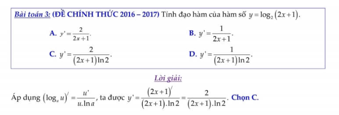 Đạo hàm logarit, công thức và các dạng bài tập (ảnh 1)