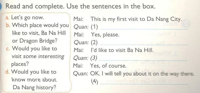 SBT Tiếng Anh 5 Unit 19: Sentence patterns (ảnh 3)