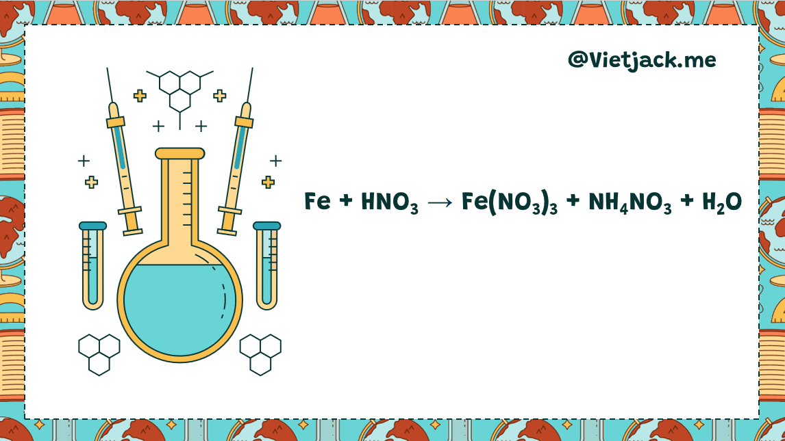 Fe + HNO3 → Fe(NO3)3 + NH4NO3 + H2O | Fe + HNO3 ra NH4NO3 (ảnh 1)